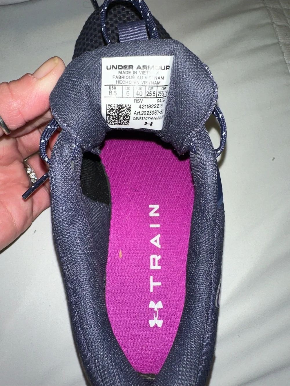 Under Armour Women’s Navy and Purple Running Trainer